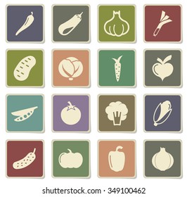 Vegetables label icons for web