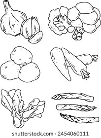 vegetables line element design for templates