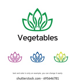 Vegetables Logo Template Design Vector, Emblem, Design Concept, Creative Symbol, Icon