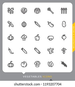 Vegetables, Modern line, Graphic Design, Vector & Illustration