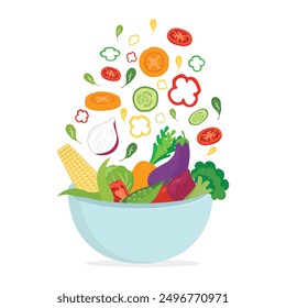 vegetables on container design vector isolated background