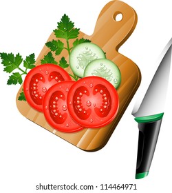 Vegetables on the cutting board