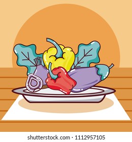 Vegetables on dish