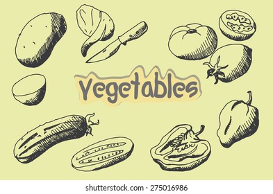 vegetables on a neutral background