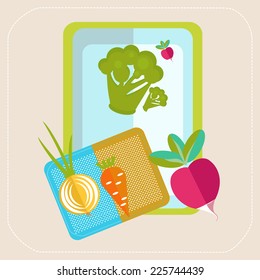 Vegetables on the table icon