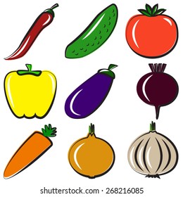 Vegetables on vector format