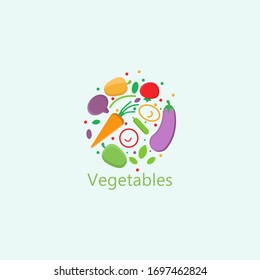 vegetables organic icons flat art