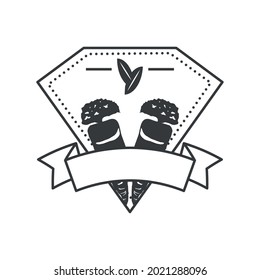 vegetables organic produce badge vintage