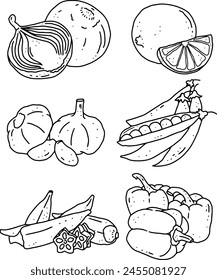 vegetables outline element design for templates.