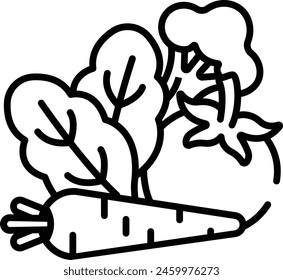 vegetables outline icon vector illustration