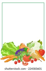 Vegetables over white background