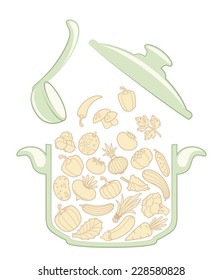 Vegetables in pan