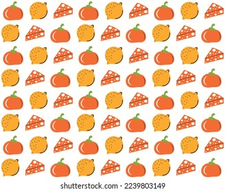 vegetables pattern background. Food pattern background. Hand drawn abstract vegetable pattern. Organic doodle pattern background.