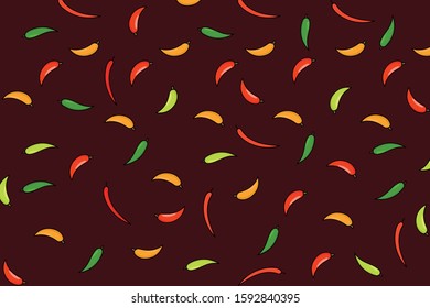 Vegetables pattern background illustration design vector. mashroom, soy, chili, tomatoes, carrot