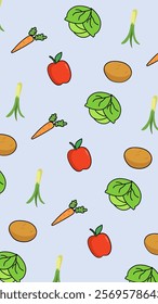 Vegetables pattern background. Vegetables illustration pattern. Vegetables background. Perfect for fabrics, print, textile, wallpaper, and decor. SSTKbackgrounds