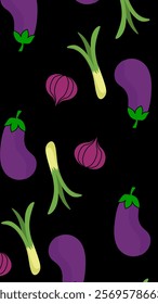 Vegetables pattern background. Vegetables illustration pattern. Vegetables background. Perfect for fabrics, print, textile, wallpaper, and decor. SSTKbackgrounds