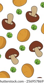Vegetables pattern background. Vegetables illustration pattern. Vegetables background. Perfect for fabrics, print, textile, wallpaper, and decor. SSTKbackgrounds
