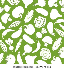Conjunto de fundo padrão de legumes. Ícone de coleção verduras. Vetor