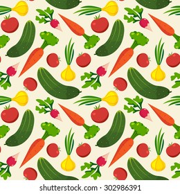 Vegetables pattern backgrounds, healthy food, seamless vector wrapping