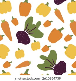 Vegetables pattern flat illustration carrot paper 