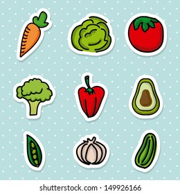 vegetables pattern over dotted background vector illustration 