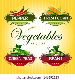 Vegetables. Peas, pepper, corn, beans