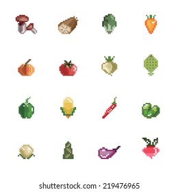 Vegetables Pixel Icons