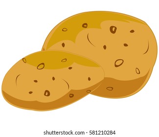 Vegetables potatoes on white background is insulated