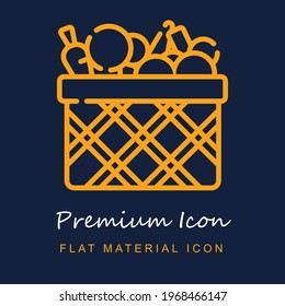 Vegetales material premium ui ux icono vector aislado en colores azul marino y naranja