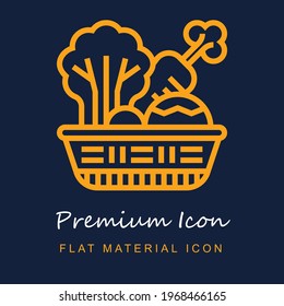Vegetables premium material ui ux isolated vector icon in navy blue and orange colors