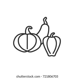 vegetables. pumpkin, pepper, zucchini
