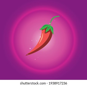 verduras, chile rojo. fondo rosa de imagen vectorial en degradación