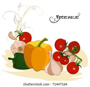 Vegetables in retro style