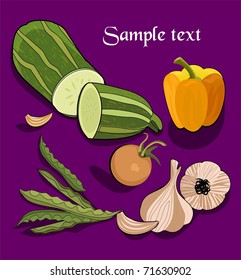 Vegetables in retro style