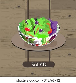 Vegetables Salad Bowl,vector