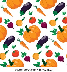 Vegetables seamless background pattern