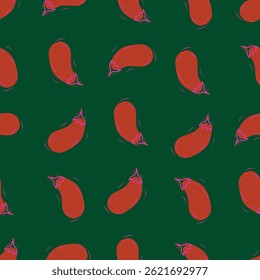 Vegetables seamless hand drawn vector pattern with vibrant color combination