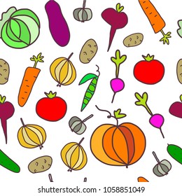 Vegetables seamless pattern