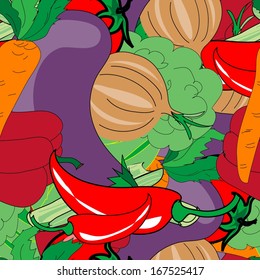 Vegetables seamless pattern