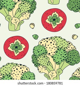 Vegetables seamless pattern