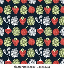 Vegetables seamless pattern