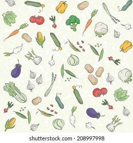 Vegetables seamless pattern