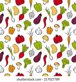 Vegetables seamless pattern