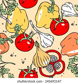 vegetables seamless pattern