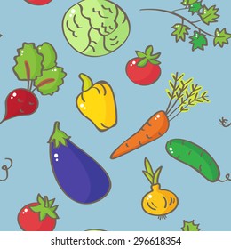 Vegetables seamless pattern 