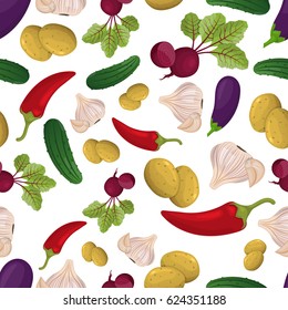Vegetables seamless pattern