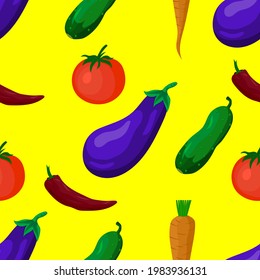 vegetables, seamless pattern, vector illustration