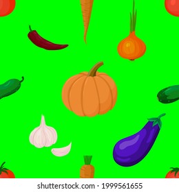 vegetables, seamless pattern, vector illustration