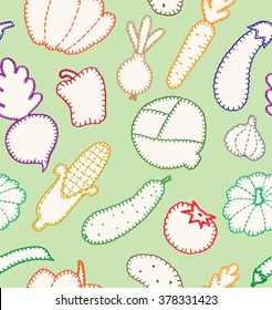 Vegetables seamless pattern. Vector illustration.