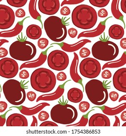 Patrón ininterrumpido de verduras. Textura vegetal vectorial de alimentos sanos, fondo. Orgánico, desintoxicante. Elementos para el diseño.